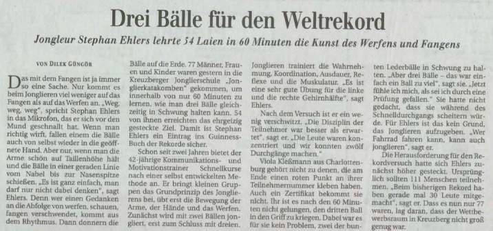 Berliner Zeitung - 1. Weltrekord